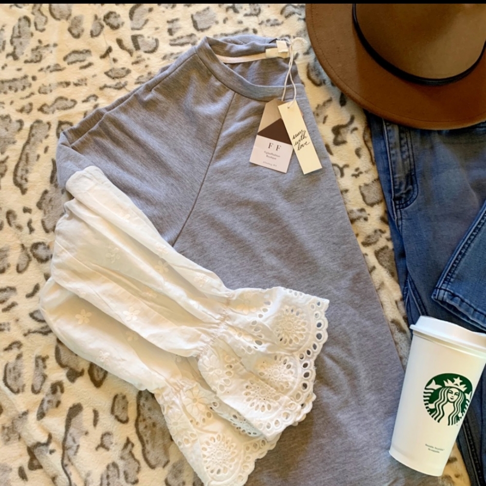 Bohemian Lace Sleeve Sweatshirt - Picture 3 of 3
